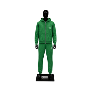 Green Tracksuit Men Custom Logo <b>Full</b> <b>Zip</b> <b>Hoodie</b> Jogger Pants Set Streetwear Fashion Sportswear Casual Gym Training Wholesale Fit - Product Image 1