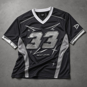 OEM Custom Mesh Athletic Jersey Y2K Retro Sportswear Charcoal Gray Metallic <b>Silver</b> V Neck Performance Shirt - Product Image 2