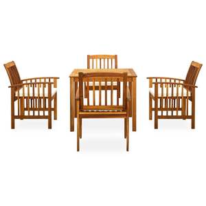 Juego de Comedor de Jardín de Madera de Acacia Sólida Color Blanco Crema, Duradero y en Tamaños Estándar - Product Image 2