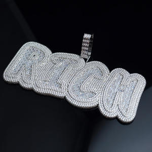 จี้ห้อยคอแบบฮิปฮอป CONCEPTION Iced Out ตัวอักษรแบบกำหนดเอง เงินแท้ 925 ชุบทอง 14k จี้ห้อยคอแบบกำหนดเองได้ ชื่อ/หมายเลข/โลโก้ จี้เพชรโมอิสซาไนต์ - Product Image 6