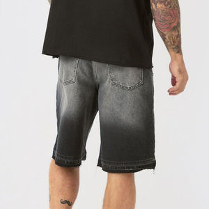 Pantalones Cortos Vaqueros de Verano Personalizados para Hombre, Estilo Hip Hop con Remaches, Transpirables, Lavado a la Piedra, con Diseño de Paneles Elegantes y de Primera Calidad - Product Image 2