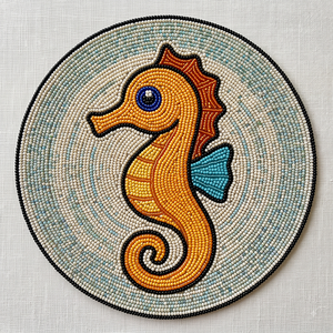 Nouveau Set de Table Perlé Fait Main en Perles de Rocaille Élégant et Coloré pour Décoration de Table – Tapis de Table Perlé Façon Artisanale pour la Maison - Product Image 6