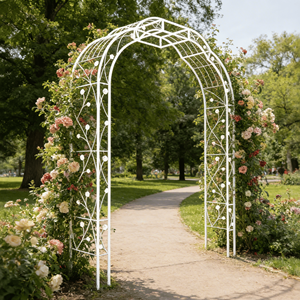 Arco da Giardino in Metallo W74.4 X H98.4, Pergola per Piante Rampicanti e Cancello per Rose - Product Image 3