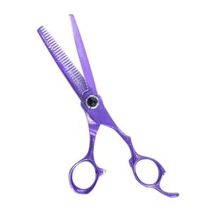 Tijeras Profesionales de Peluquería para Cabello Fino, Color Morado, Acero Inoxidable, Punta Redonda, para Diestros - Product Image 4
