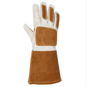 Gants de soudeur résistants à la chaleur et au feu, en cuir de vachette de qualité supérieure, confortables, pour soudage TIG, neufs - Product Image 1