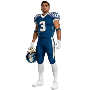 Ensemble d'uniformes de football américain imprimés par sublimation, maillot et short respirants avec protections, qualité supérieure - Product Image 1