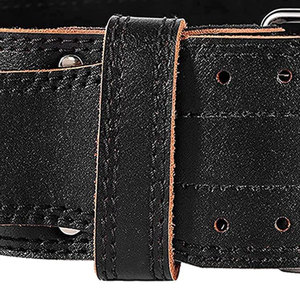 Cinturón de Levantamiento de Pesas de Cuero Vacuno Genuino, Transpirable y Ligero, Unisex, para Entrenamiento de Fuerza en el Gimnasio, Soporte para Levantamiento de Pesas y Peso Muerto - Product Image 5