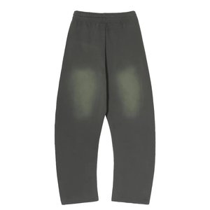Pantalon de survêtement plissé gris foncé pour homme, taille élastique avec cordon de serrage, coupe décontractée, tricoté mi-lourd, style automne - Product Image 2