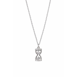 Collar con Colgante de Diamante en Forma de Reloj de Arena, Diseño Minimalista, Acabado Pulido, Cadena para Uso Diario, Regalo para Mujer - Product Image 2