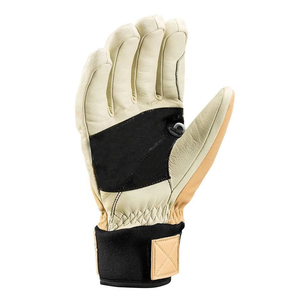 Gants en cuir beige, vert et noir, à doigts entiers, unisexes, pour l'hiver, antidérapants, respirants, avec sangle de poignet réglable - Product Image 3