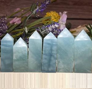 Torre de Cristal de Aguamarina Natural Chakralume, Pulida a Mano, Gema Azul para Meditación, Reiki, Sanación Energética de Chakras, Decoración - Product Image 6