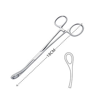 คีมจับฟองน้ำสแตนเลสคุณภาพสูง เครื่องมือผ่าตัด ปากคีบแบบวงรี ฟันหยัก ใช้งานทางการแพทย์แบบแมนนวล - Product Image 3