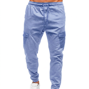 Pantalon décontracté pour homme en polyester/coton, coupe droite, léger, taille haute élastique, ample, grande taille - Product Image 3