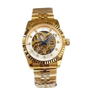 Montre mécanique automatique pour homme de luxe, cadran squelette ETA, analogique, diamant, acier inoxydable, tendance, grand cadran, étanche - Product Image 1