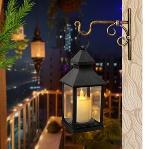 Vintage Metal <b>Lantern</b> Candle Holder with Glass Panels Hanging Ring Decorative <b>Tealight</b> <b>Lantern</b> for Home Decor - Product Image 3