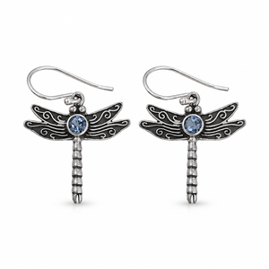 Boucles d'oreilles fines en argent sterling 925 avec topaze bleue naturelle facettée BER-42, fabrication OEM ODM sur mesure, marque privée, bijoux indiens pour femmes - Product Image 1