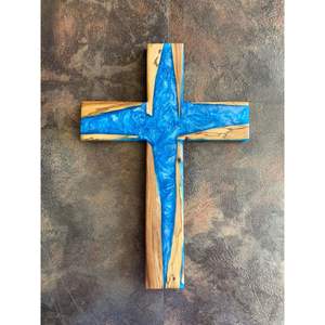 Croix en bois faite à la main avec de la résine pour la prière et le culte religieux pour votre collection de tapis de prière - Product Image 3