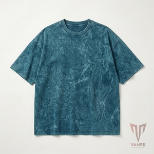 T-shirt oversize tie-dye pour homme, manches courtes, col rond, jersey décontracté en coton, motif uni, coupe classique - Product Image 4