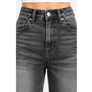 Jeans de mezclilla elásticos de corte ancho y tiro medio para mujer con bolsillos utilitarios - Estilo Y2K transpirable - Product Image 4