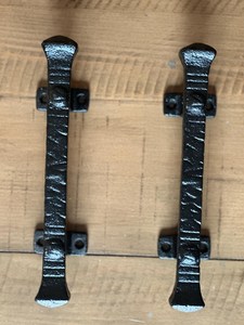 Poignées de traction en fer pour portails en bois et portes de grange, style industriel, noir mat, finition durable, poignées structurées attrayantes - Product Image 4