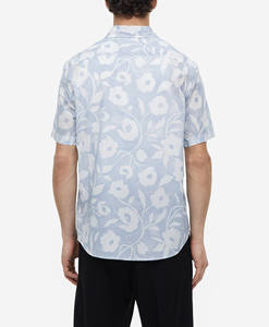 เสื้อเชิ้ตผู้ชายแขนยาวทรงเข้ารูป ผ้าซาตินสีพื้น ปกคอปกแบบพับได้ ติดกระดุม  100% โพลีเอสเตอร์ เหมาะสำหรับใส่ทำงานหรือในโอกาสทั่วไป - Product Image 3