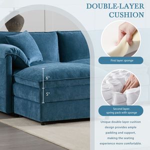103.5 \ "video ghi lại Chenille Modular <span class=keywords><strong>sofa</strong></span> cắt L hình đám mây đi văng đặt đệm đôi 4 chỗ di chuyển phòng khách - Product Image 6