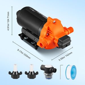 Pompa a Diaframma per Acqua Marina e RV 110V 3.3GPM 45PSI a 3 Camere con Pressione Regolabile e Spruzzatore Autoadescante - Product Image 5