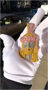 จี้พระเยซูประดับเพชรหลากสีสันสวยงาม เงินแท้ 925 ชุบทองคำสีกุหลาบ พร้อมจี้รูปพระเยซูสำหรับสวดมนต์ ลดราคาพิเศษ - Product Image 3