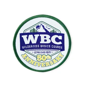 Parche Bordado Termoadhesivo con Forma Circular del 50 Aniversario del Curso Básico de Supervivencia en la Naturaleza WBC, Tejido de Tela, Regalo - Product Image 1