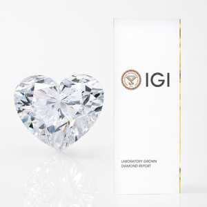 Diamant CVD de laboratoire 1 carat D VS1 taille cœur brillant, certifié IGI, polissage excellent, diamant synthétique pour la fabrication de bijoux - Product Image 1
