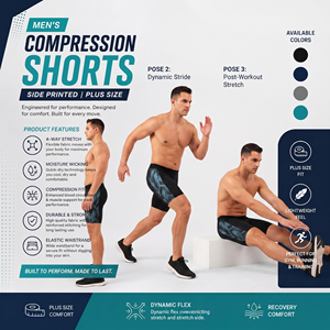 Men's Plus Size Compression <b>Shorts</b> Sublimation Printed Sport <b>Shorts</b> Men Quick Dry Base Layer <b>Shorts</b> <b>Gym</b> Training Slim <b>Shorts</b> Men - Product Image 5
