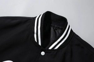 High Quality Coated Breathable Men's Square Collar Winter Varsity <b>Jacket</b> Embroidered <b>Patched</b> 100% Cotton Front Logo Polyester - Product Image 5