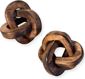 Escultura Decorativa de Nudos de Cuerda de Madera Estilo Art Deco Hecha a Mano, Adorno Colgante para Mesa de Salón y Estante de Oficina en Casa - Product Image 5