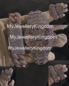 Montre automatique de luxe en acier inoxydable Moissanite la plus vendue pour homme, cadran arabe, étanche 10 bars, bracelet chaîne glacée - Product Image 3