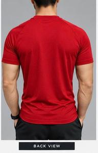เสื้อยืดคอกลมสีแดงสำหรับผู้ชาย GENERAL INDUSTRIES ผลิตจากผ้าฝ้ายถัก 95% เป็นมิตรกับสิ่งแวดล้อม สไตล์สปอร์ตแคชชวล เหมาะสำหรับใส่ในฤดูร้อน ไซส์ M พร้อมโลโก้ - Product Image 4