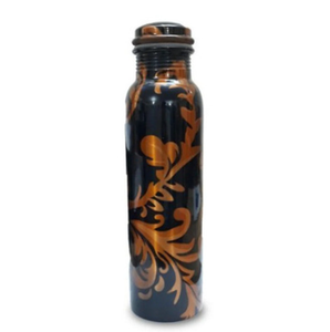 Premium Grade Pure Copper Flask Smooth Glossy Finish Printed Decorative Artwork <b>Metallic</b> Gloss Leakproof Screw <b>Top</b> - Product Image 2