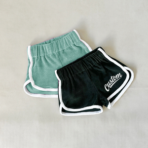 Shorts de Mezclilla Personalizados de Cintura Alta con Ribete Negro, Verde y Blanco, Transpirables, Ecológicos, Impermeables, Casuales, Deportivos, para Verano - Product Image 1