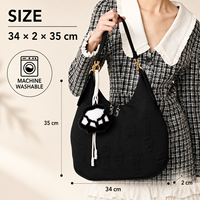 Sac à main hobo pour femme en fil RPET tricoté 3D personnalisé, motif à fil unique, écologique, lavable