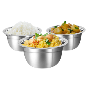 Bol de service en acier inoxydable de qualité supérieure pour la maison, la restauration, la table, ensemble de 3 pièces à prix réduit - Product Image 1