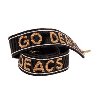 Correa de Bolso Deportiva Rectangular Personalizada Hecha a Mano con Cuentas de Vidrio sobre Base de Algodón Transparente de Go Deacs Creative Art Zone para la Escuela - Product Image 1