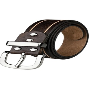 Genuine Leather <b>Belt</b> Cow Hide Solid Color Pin <b>Buckle</b> Rectangular <b>Silver</b> Casual Durable Men's <b>Belt</b> - Product Image 2