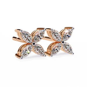 Unique Marquise Cut Lab Grown Diamond 14K Gold IGI Certified <b>Earring</b> <b>Tops</b> for Gift Party & Anniversary - Product Image 2