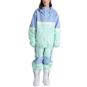 Traje de Esquí Unisex con Bloques de Color, Chaqueta Impermeable con Capucha y Pantalones, Conjunto de Ropa de Nieve para Adultos, 100% Poliéster, Trajes de Esquí para Mujer - Product Image 1