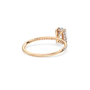 Bague halo dissimulée en diamant de laboratoire HPHT CVD certifié REYES IGI en or massif 14 carats, taille coussin, diamant de 1,17 carat, bijoux fins - Product Image 6