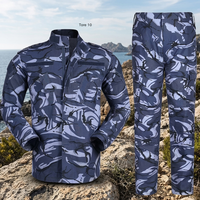 Ensemble uniforme de combat Ripstop pour homme : Chemise tactique BDU à manches longues et pantalon cargo multipoches, équipement de plein air pour la randonnée et la chasse