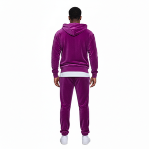 Conjunto de Sudadera y Pantalones de Terciopelo Sólido de 2 Piezas, Transpirable, para Invierno, con Capucha, Ajuste Regular, Personalizado por Fabricante OEM - Product Image 5