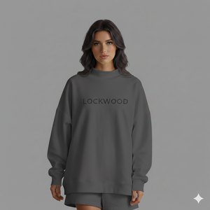 Custom Logo Women's Winter Oversized Reversible Mock Neck Pullover Sweatshirt Printed Vintage <b>Drop</b> Shoulder Eco-Friendly Cotton - Product Image 5