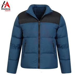 2025 recién llegado, chaqueta acolchada azul personalizada, cuello levantado, diseño de burbuja transpirable, estilo de calle alta, OEM, hecho en fábrica para el invierno - Product Image 4