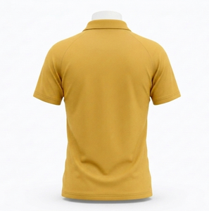 Polo jaune pour homme, manches courtes, col rabattu, coupe classique, 100% coton, couleur unie, toutes saisons - Product Image 5