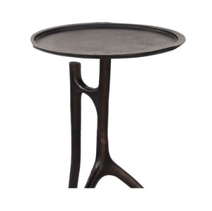 Solid Aluminum Metal Coffee <b>Table</b> Hand-Carved Conical Pedestal Base Gold Color <b>Adjustable</b> <b>Height</b> Living Room Furniture - Product Image 6